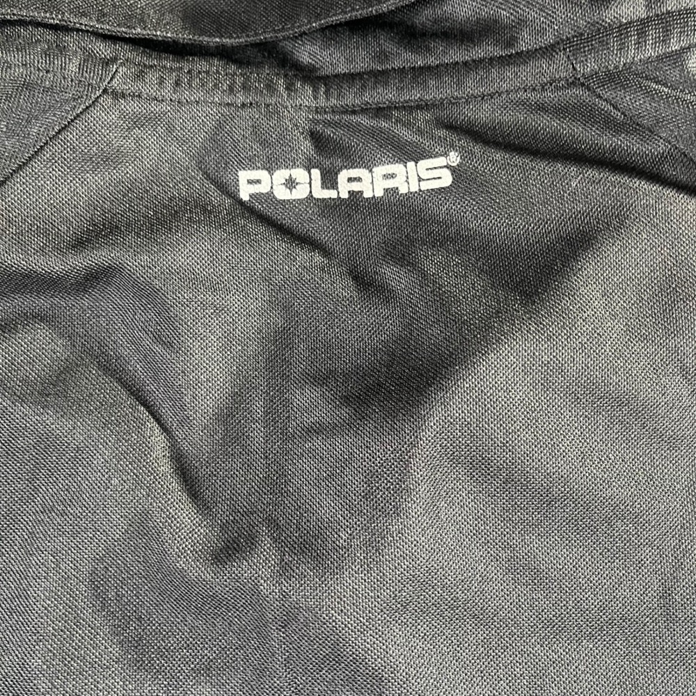 Polaris Mens Black Short Sleeve Polo Shirt Mock Neck Zip Pocket Large - Picture 7 of 8